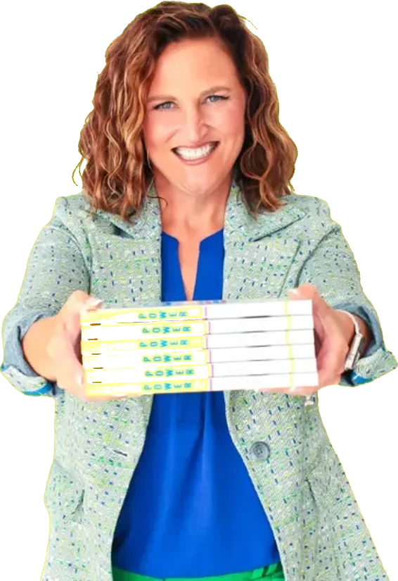 Rikka Brandon holding copies of Hire Power